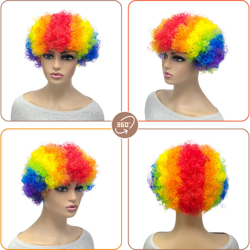 Bright Color Short Curly Puff Wig
