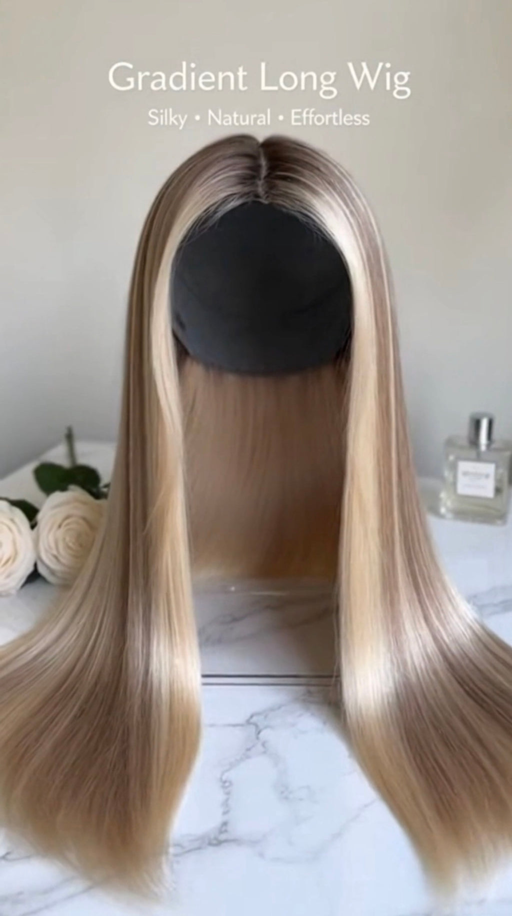New Arrival Heat Resistant Fiber Long Straight Wig for Women, Ombre Highlight Synthetic Lace Front Wig