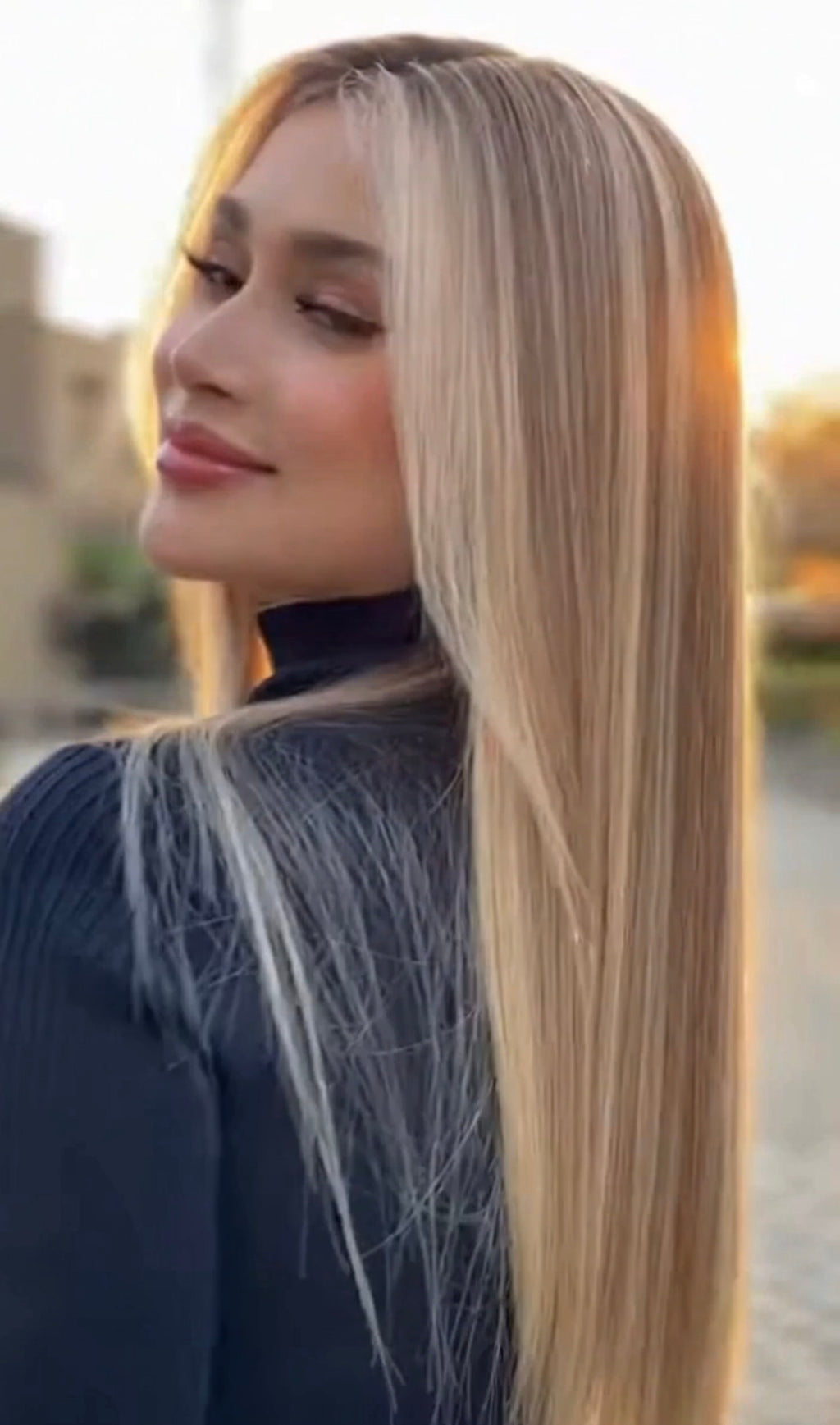 New Arrival Heat Resistant Fiber Long Straight Wig for Women, Ombre Highlight Synthetic Lace Front Wig