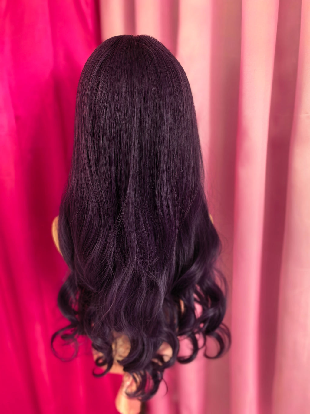 Women's Big Wave Wig, Highlight Purple Long Curly Hair, Roland Purple, Synthetic Full Machine Made Wig